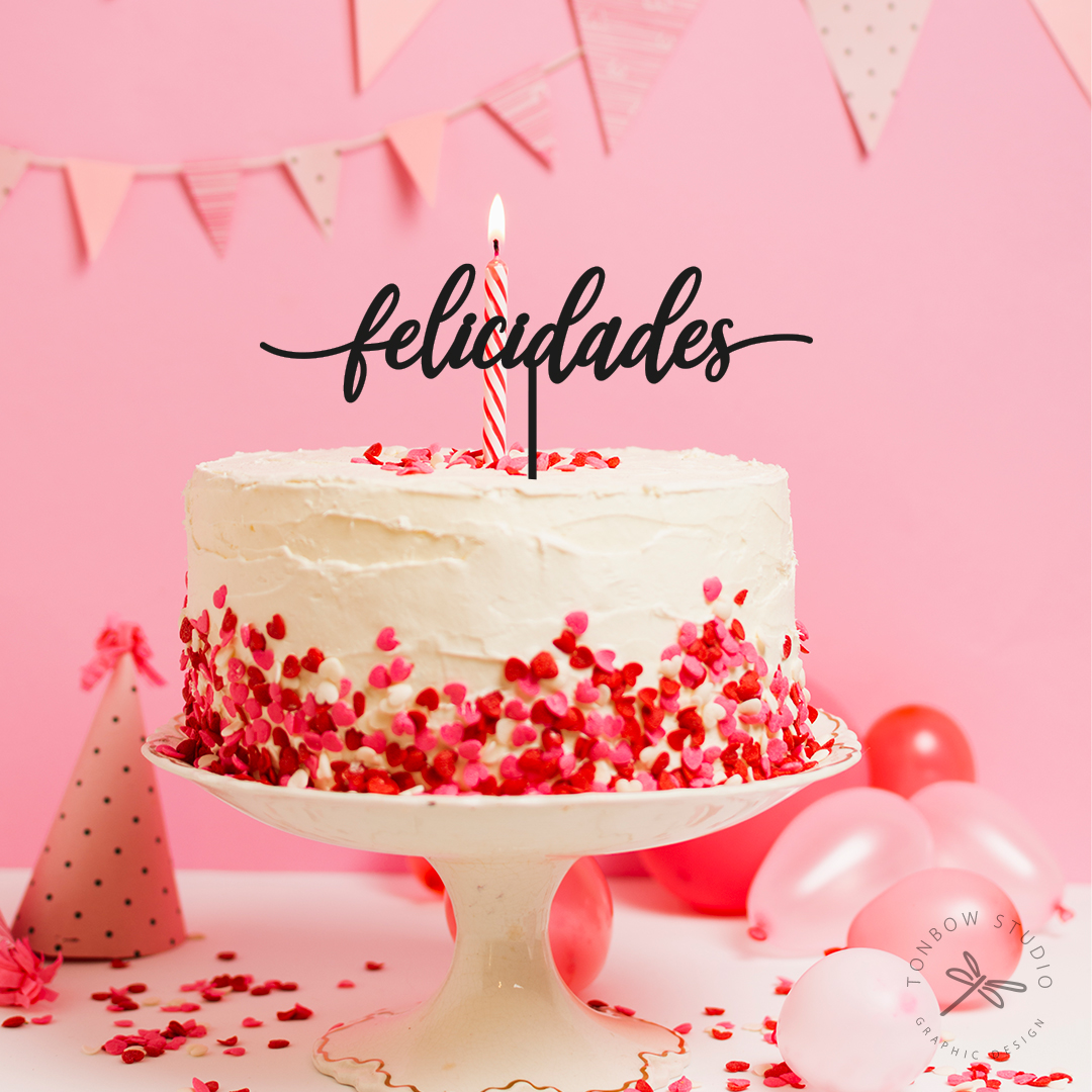 Topo de bolo Felicidades (Série Festa) - Imagem 2