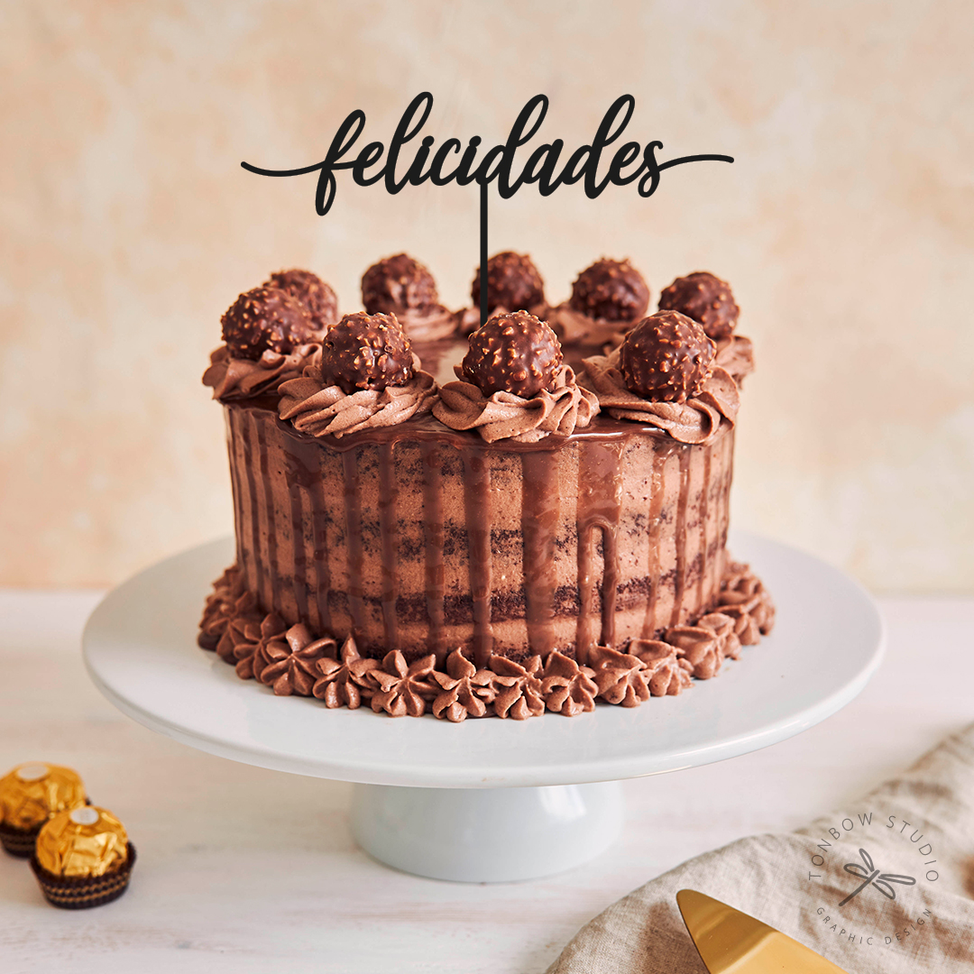 Topo de bolo Felicidades (Série Festa)
