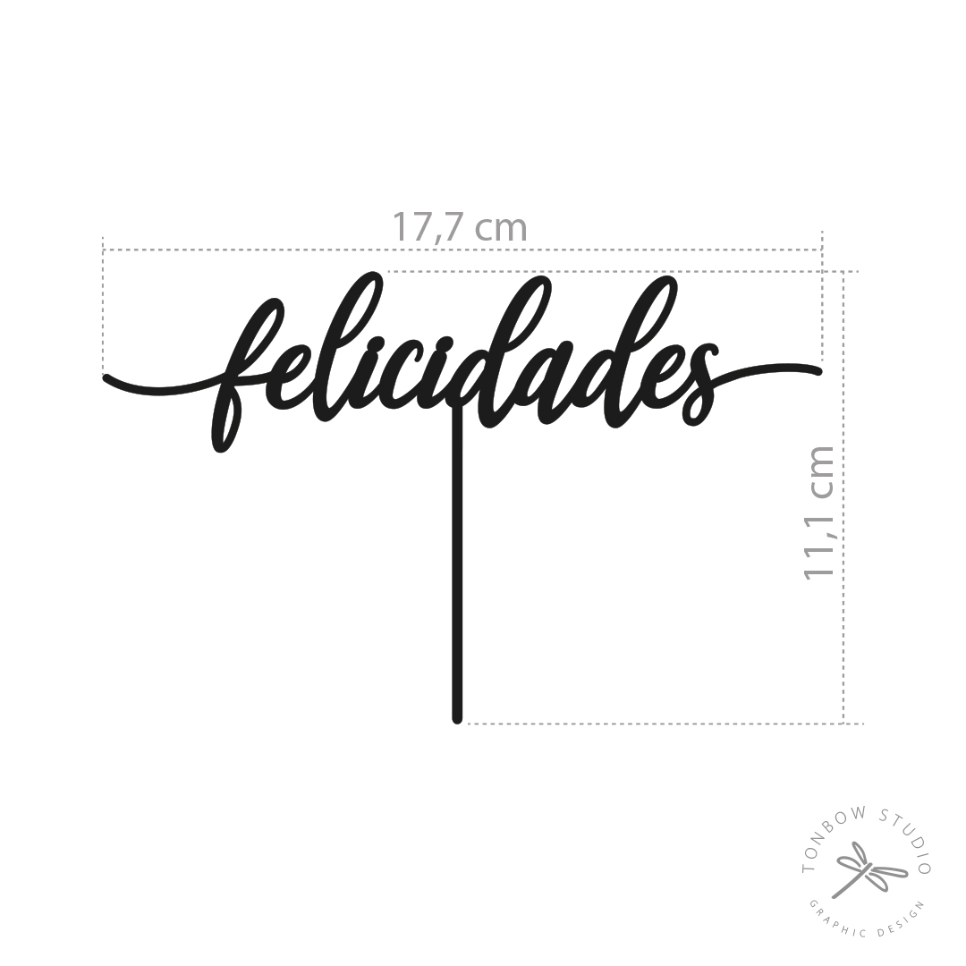 Topo de bolo Felicidades (Série Festa) - Imagem 3